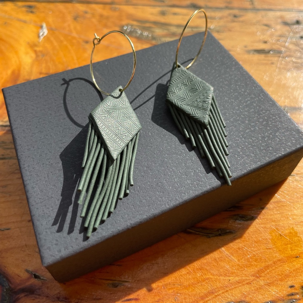 Clay hopped earrings- gold plated